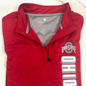 Rare Ohio State Buckeyes Long Sleeve Pullover 1/4 Zip Shirt Youth Large 16-18